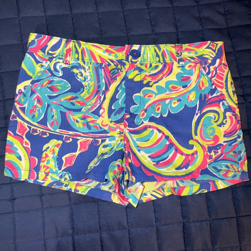 Lilly Pulitzer Tropical High Waist Girls Shorts, Sz 12